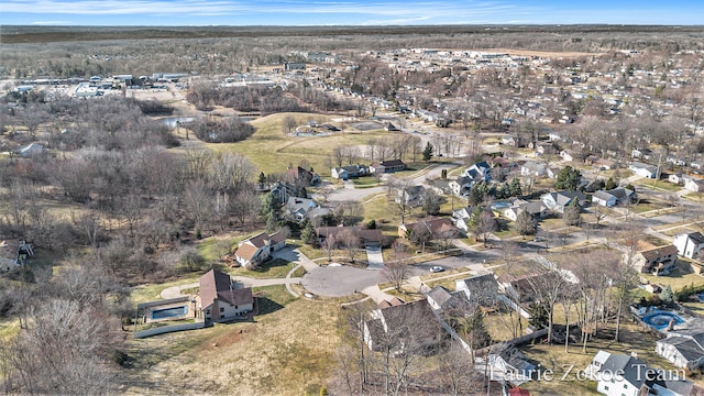 bird's eye view with a residential view