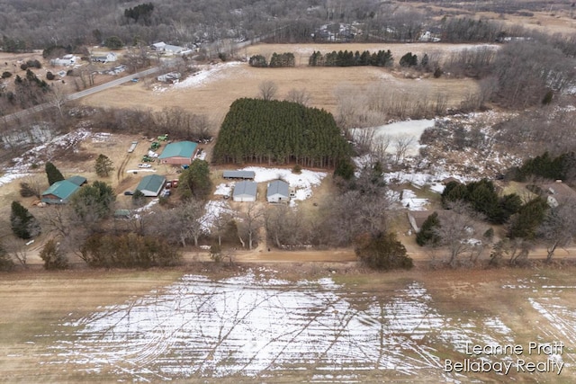 aerial view featuring a rural view