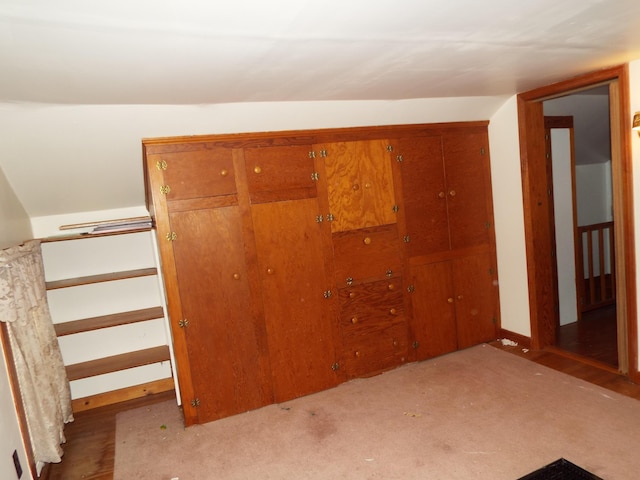 unfurnished bedroom featuring carpet and a closet