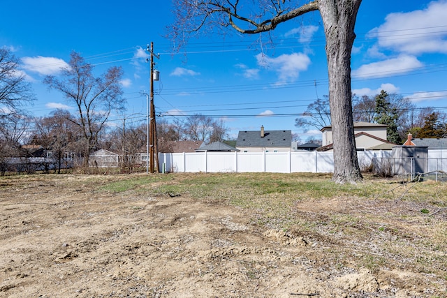view of yard with fence