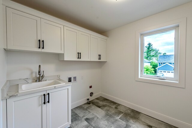 4107 Devon, Royal Oak, MI 48073 - laundry room featuring cabinet space, hookup for a washing machine, hookup for an electric dryer, and baseboards