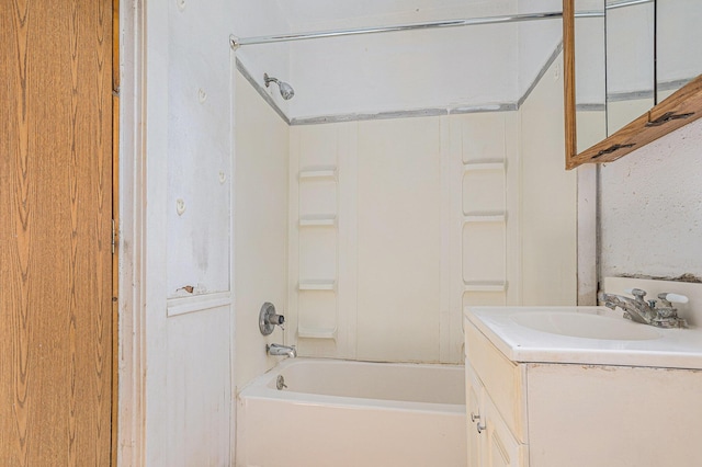 full bathroom with tub / shower combination and vanity