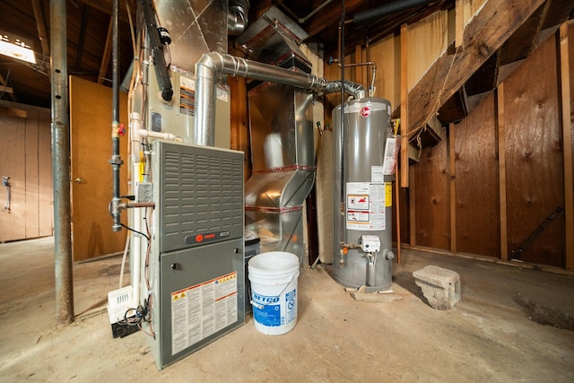 utility room with water heater