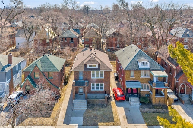 aerial view featuring a residential view