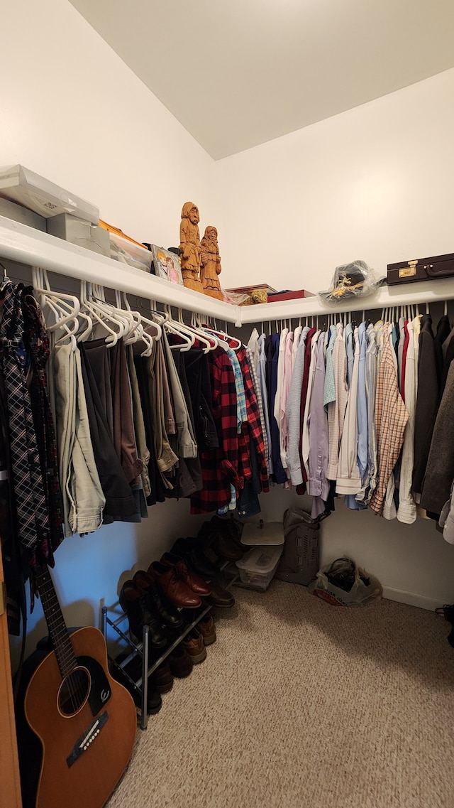 spacious closet with carpet flooring