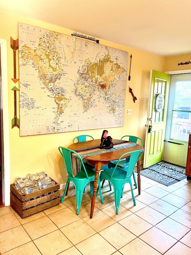 view of tiled dining room