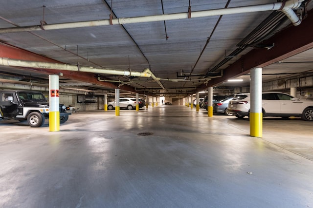 view of parking garage