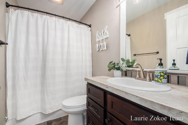 full bath with toilet and vanity