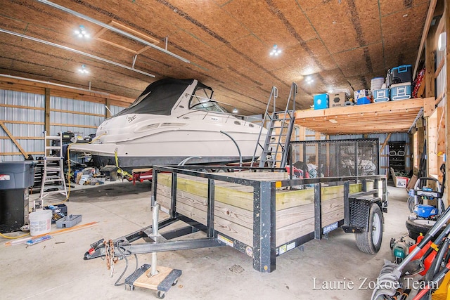 garage featuring metal wall