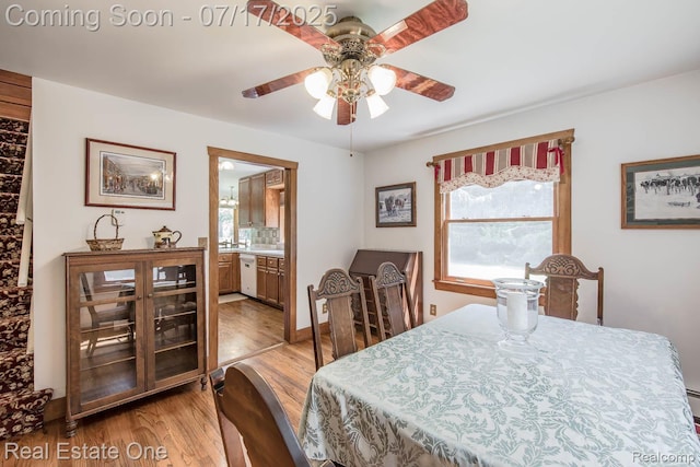 727 Romeo Rd, Rochester, MI 48307 - dining area with plenty of natural light, light wood-type flooring, and a ceiling fan