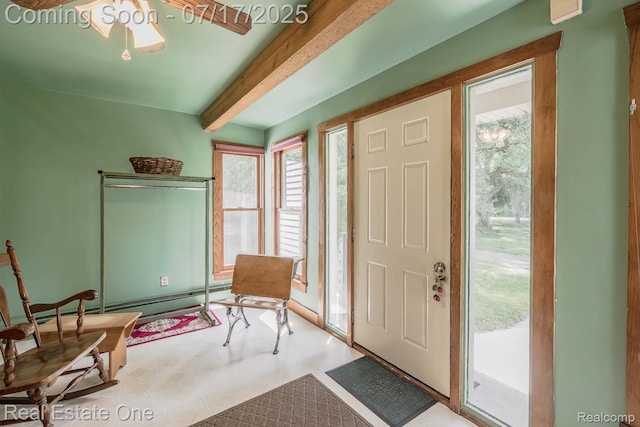 727 Romeo Rd, Rochester, MI 48307 - foyer featuring beam ceiling and healthy amount of natural light