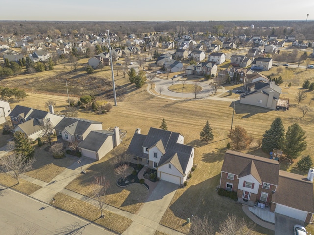 aerial view with a residential view