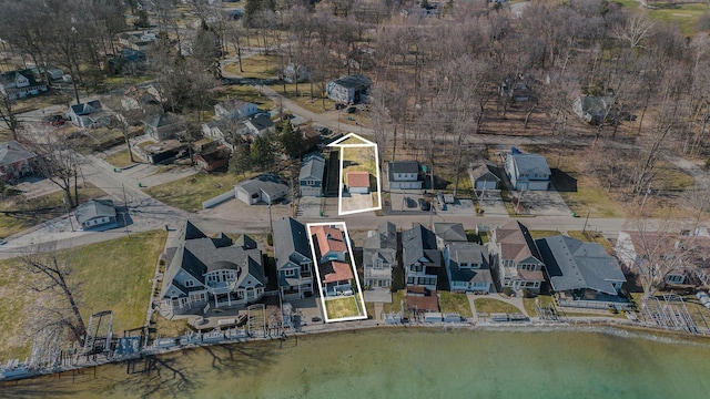 22175 Forest Hall Dr, Cassopolis, MI 49031 - aerial view of property and surrounding area with property parcel outlined, a nearby body of water, and nearby suburban area