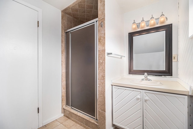 3018 Guilford Dr, Royal Oak, MI 48073 - bathroom featuring a stall shower, vanity, and tile patterned flooring
