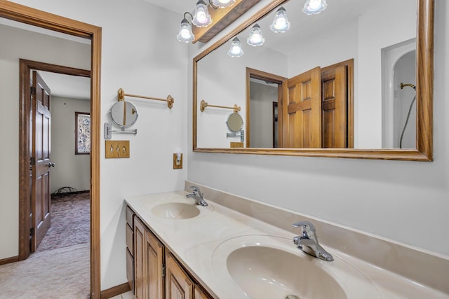 full bath featuring a sink and double vanity