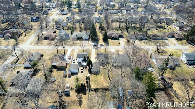 bird's eye view featuring a residential view