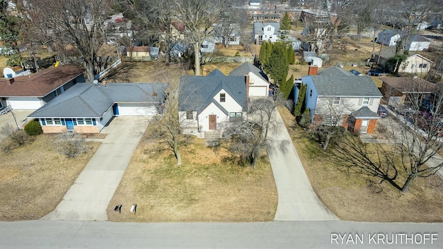 bird's eye view with a residential view