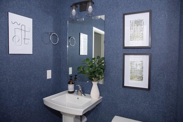 bathroom with a sink and toilet