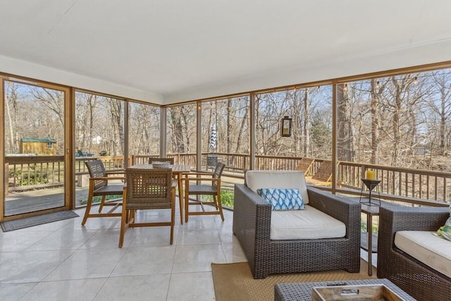 view of sunroom