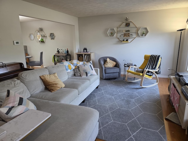 living area with baseboards