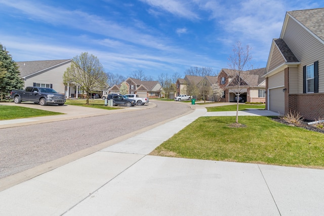 view of road with a residential view