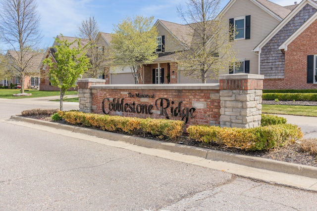 view of community sign