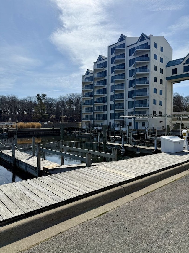 view of dock area