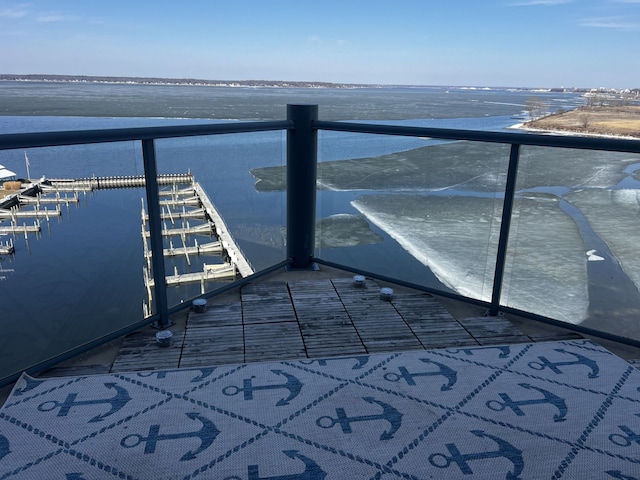 balcony with a water view