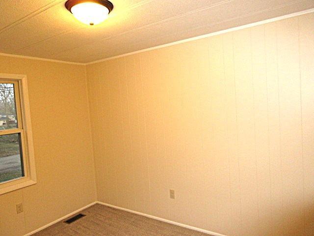 unfurnished room with visible vents, ornamental molding, and carpet flooring