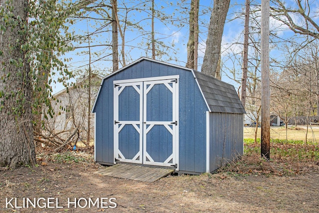 view of shed