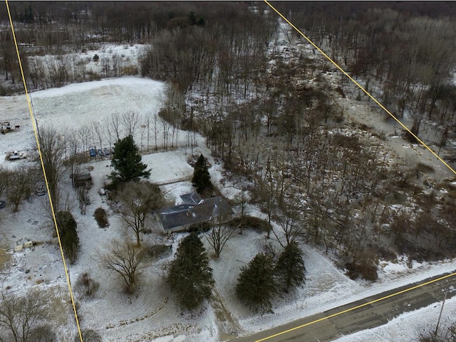 view of snowy aerial view