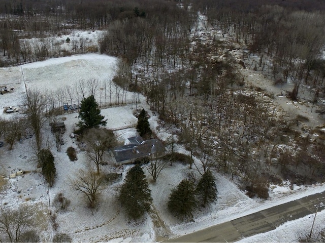 view of snowy aerial view