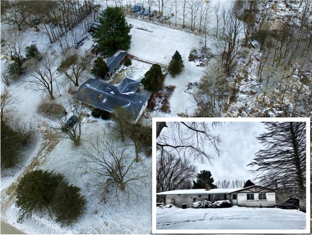 view of snowy aerial view