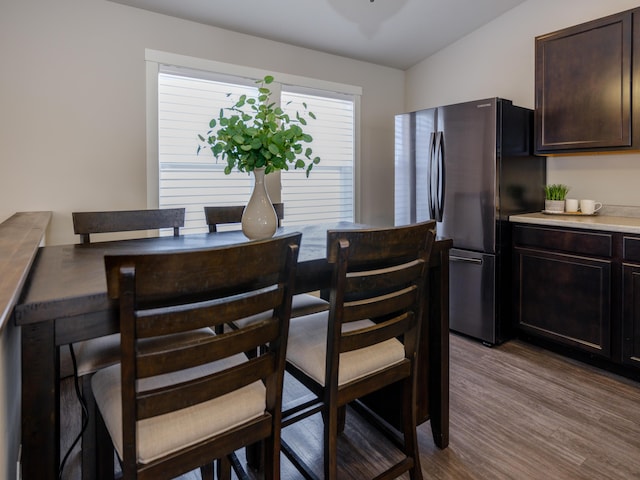 dining area featuring wood finished floors