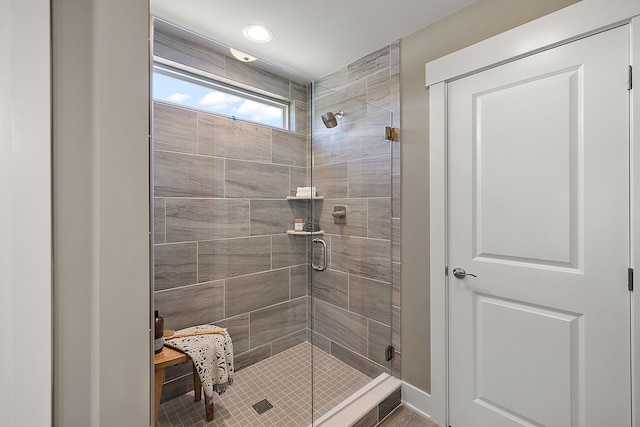 full bathroom with a shower stall