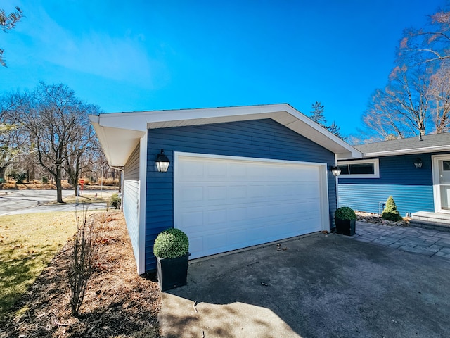 garage with driveway