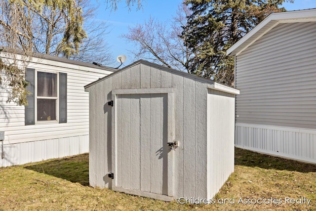 view of shed