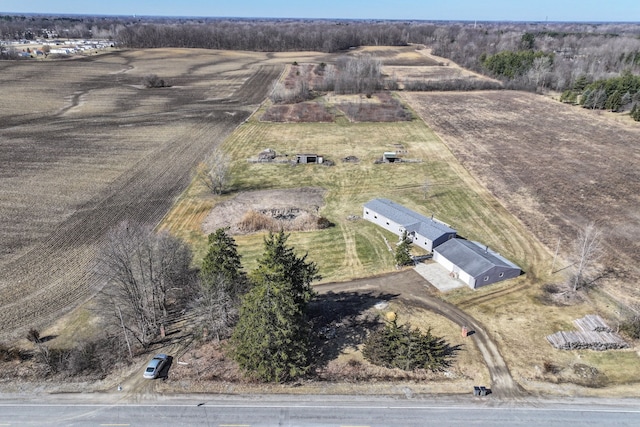 aerial view featuring a rural view