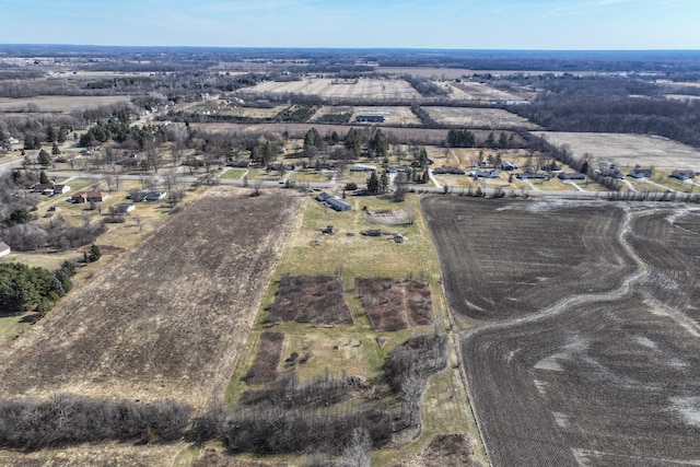 bird's eye view with a rural view