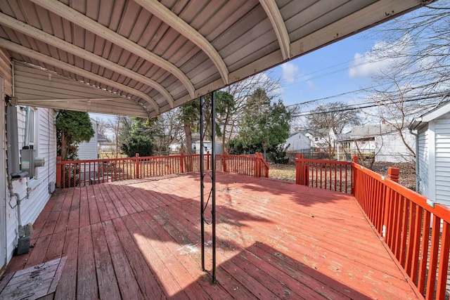 wooden deck featuring fence