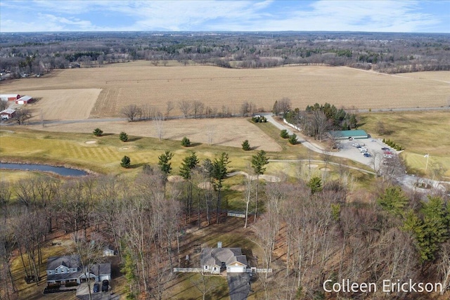 bird's eye view with a rural view