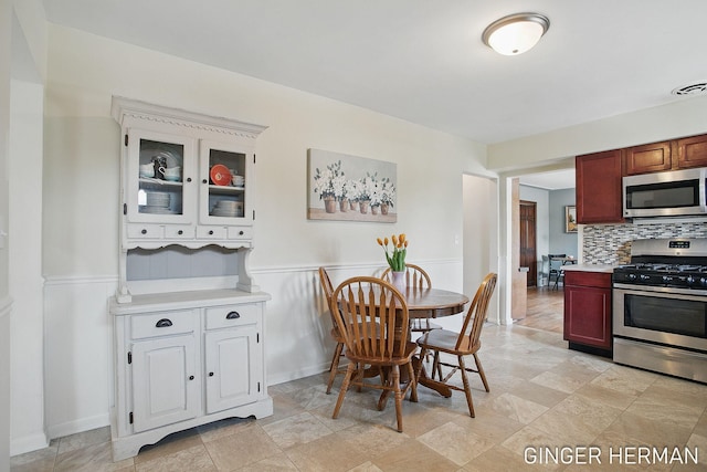 dining space with visible vents