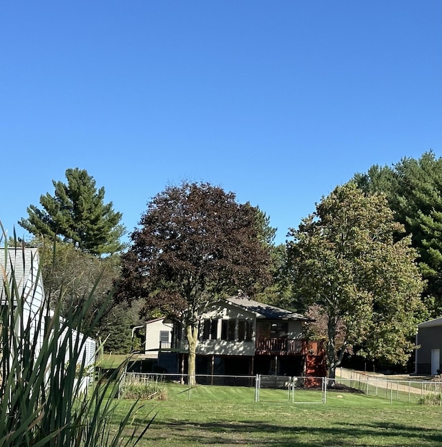 view of yard with fence