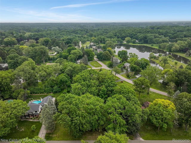 6750 Limerick Ln, Troy, MI 48098 - drone / aerial view of a forest and a nearby body of water