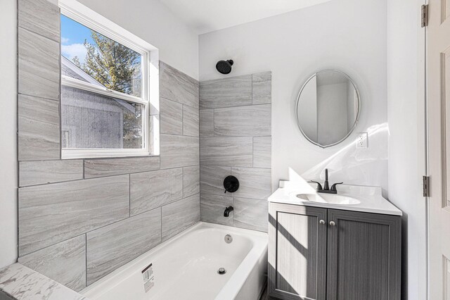 5557 Front St, Newaygo, MI 49337 - bathroom with vanity and shower / bathtub combination