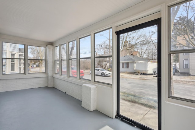 view of unfurnished sunroom