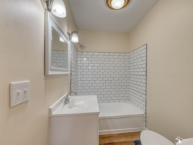 full bathroom featuring vanity, toilet, and shower / bath combination