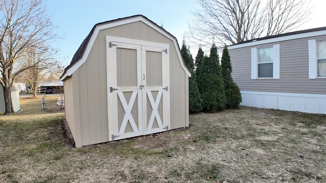 view of shed