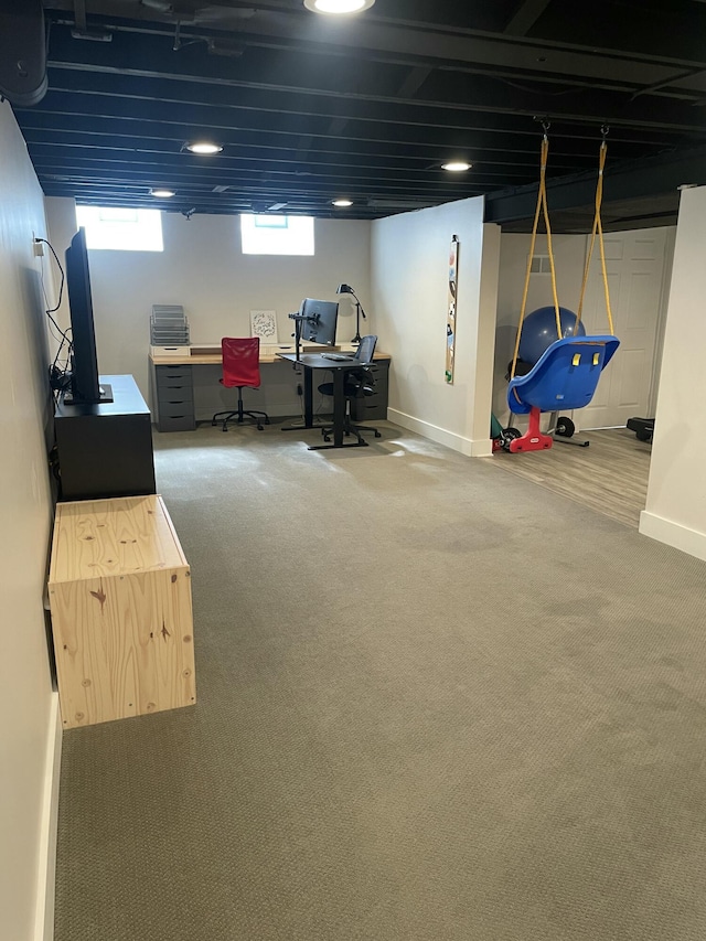 office featuring carpet flooring and baseboards