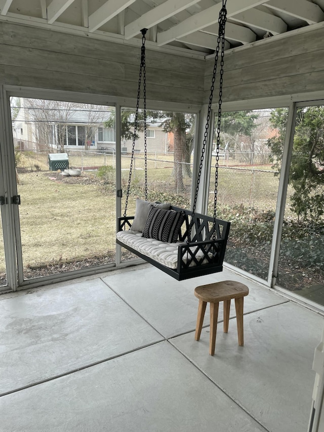 view of unfurnished sunroom